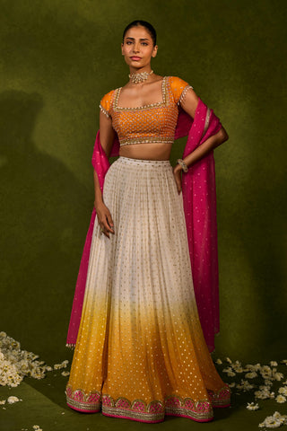 Lehenga Set Indian Wedding Ivory Devika Lehenga by Chamee & Palak