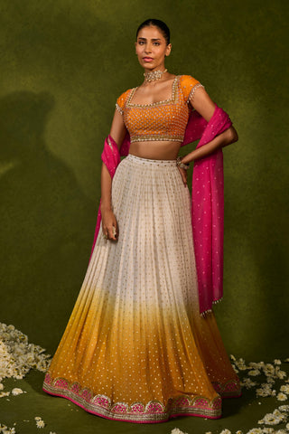 Lehenga Set Indian Wedding Ivory Devika Lehenga by Chamee & Palak