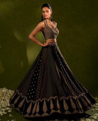 Lehenga Set Indian Wedding Black Nandana Lehenga by Chamee & Palak