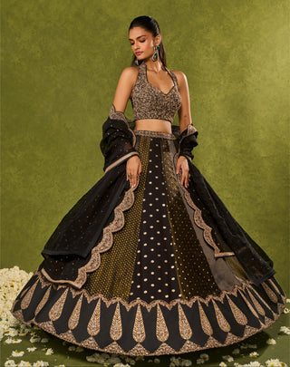 Lehenga Set Indian Wedding Black Nandana Lehenga by Chamee & Palak