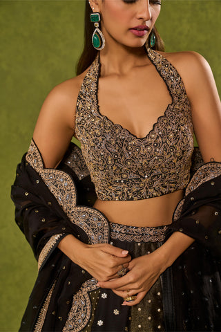 Lehenga Set Indian Wedding Black Nandana Lehenga by Chamee & Palak
