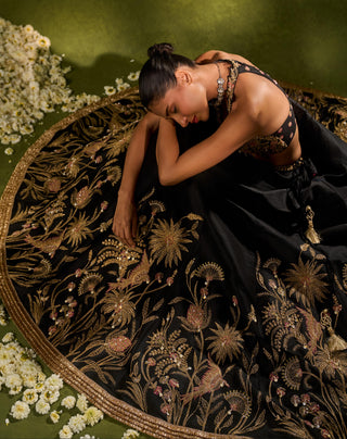 Lehenga Set Indian Wedding Black Huda Lehenga by Chamee & Palak