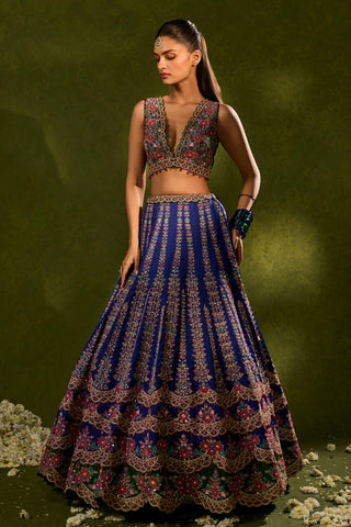 Lehenga Set Indian Wedding Blue Oorja Lehenga Set by Chamee & Palak