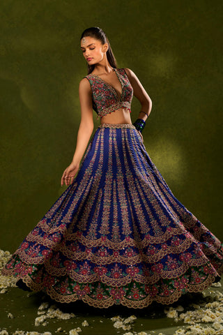 Lehenga Set Indian Wedding Blue Oorja Lehenga Set by Chamee & Palak