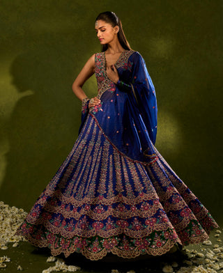 Lehenga Set Indian Wedding Blue Oorja Lehenga Set by Chamee & Palak