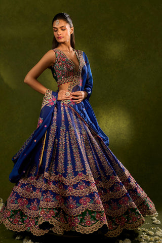 Lehenga Set Indian Wedding Blue Oorja Lehenga Set by Chamee & Palak