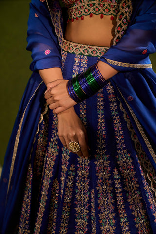 Lehenga Set Indian Wedding Blue Oorja Lehenga Set by Chamee & Palak