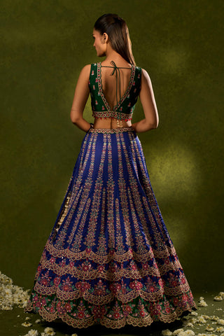 Lehenga Set Indian Wedding Blue Oorja Lehenga Set by Chamee & Palak