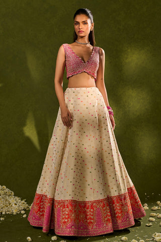 Bridal Lehenga Set Indian Wedding Ivory Anvi Lehenga by Chamee & Palak
