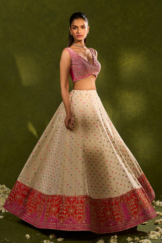 Bridal Lehenga Set Indian Wedding Ivory Anvi Lehenga by Chamee & Palak