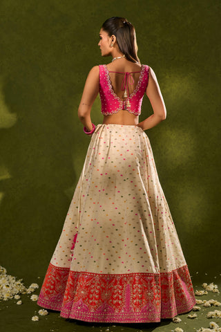 Bridal Lehenga Set Indian Wedding Ivory Anvi Lehenga by Chamee & Palak
