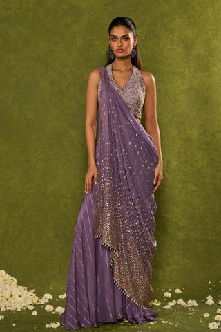 Sharara Set Indian Wedding – Purple Hunar Sharara by Chamee & Palak