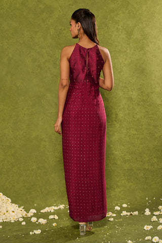 Cowl Dress Contemporary Wear – Red Jasmine Dress by Chamee & Palak