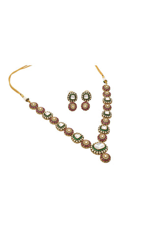 Polki Necklace Set for Indian Weddings – Green Celestia Verde by Amraani