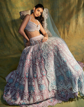 Purple celine lehenag set