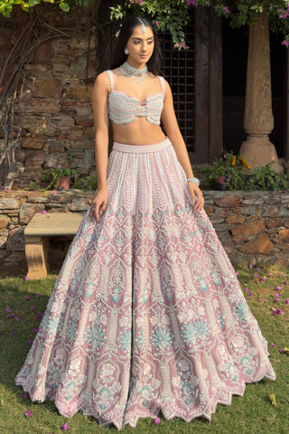 Purple celine lehenag set