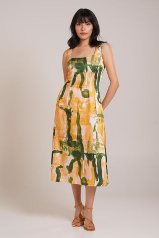 Multicolor Chaya Ceri Midi Dress – Refined Daytime Affair Midi Dress by Advait