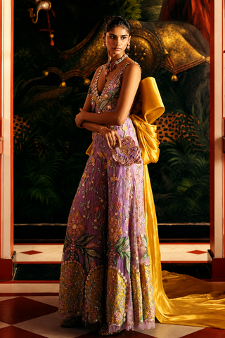 Jumpsuit for Evening Wear – Purple Caelum Garden by Papa Don't Preach