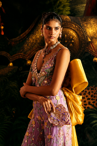 Jumpsuit for Evening Wear – Purple Caelum Garden by Papa Don't Preach