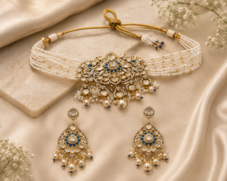 Necklace Set for Indian Weddings – Blue Gauranga by Amraani