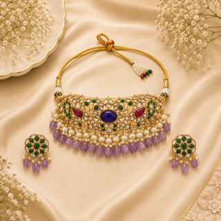 Multicolor heeranjali necklace set