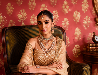 Necklace Set for Indian Weddings – Green Meghtarang by Amraani