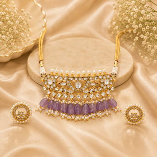 Purple virayaa necklace set