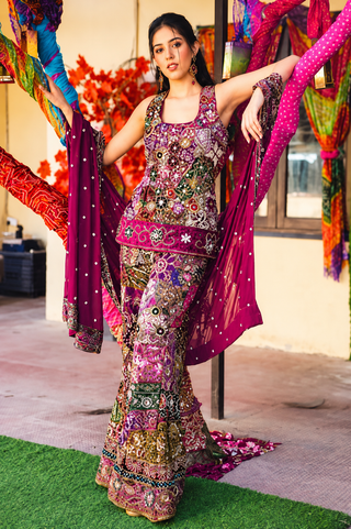 Sharara Set Festive Wear - Multicolor Khwaab Sharara Set by Banjara Trail