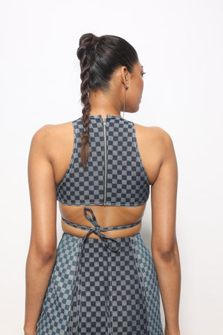 Top Contemporary Wear - Blue checkered tie-up by Essé