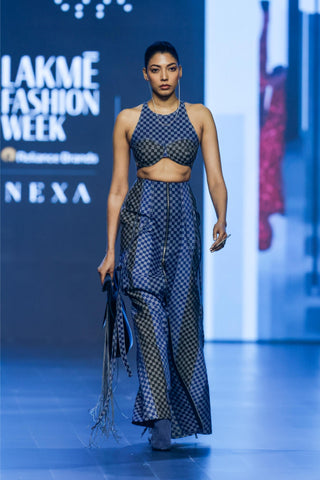 Top Contemporary Wear - Blue checkered tie-up by Essé