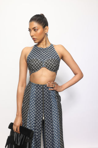 Top Contemporary Wear - Blue checkered tie-up by Essé