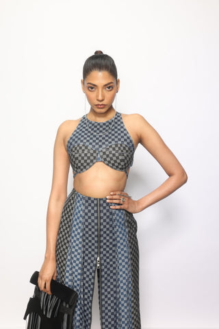Top Contemporary Wear - Blue checkered tie-up by Essé