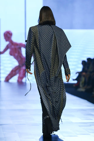 Trench Coat Contemporary Wear - Blue checkered by Essé