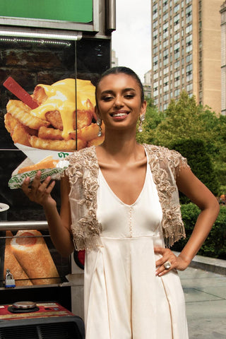 Jumpsuit Contemporary Wear Ivory Flared Jumpsuit by Aashima Behl