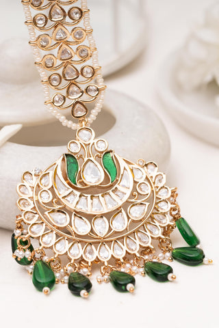 Maangtikka Modern Wear - White Sitara Polki Maangtikka by Putstyle