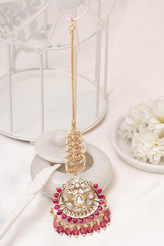 Maangtikka Heritage Wear - White Huma Polki Maangtikka by Putstyle