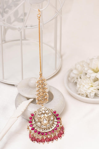 Maangtikka Heritage Wear - White Huma Polki Maangtikka by Putstyle