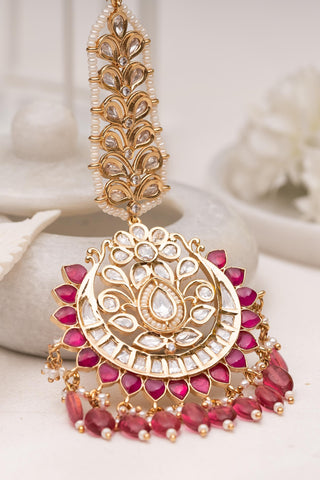 Maangtikka Heritage Wear - White Huma Polki Maangtikka by Putstyle