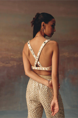 Golden Cape Jacket Set for Indian Festive Wear by Twenty Nine