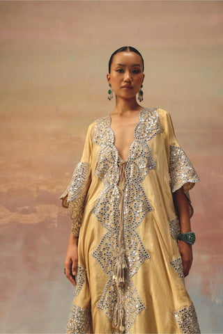 Golden Kaftan Set for Indian Festive Wear by Twenty Nine