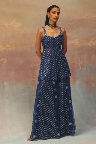 Peplum Sharara Set for Festive Wear – Blue Ensemble by Twenty Nine