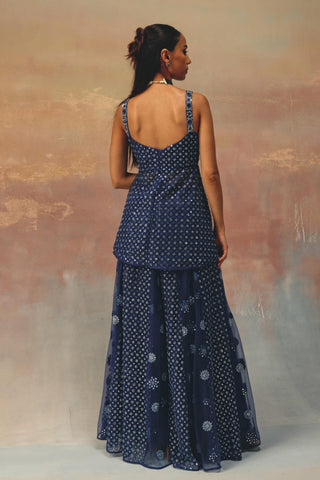 Peplum Sharara Set for Festive Wear – Blue Ensemble by Twenty Nine