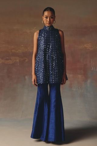Blue A-Line Top Set for Contemporary Festive Wear by Twenty Nine