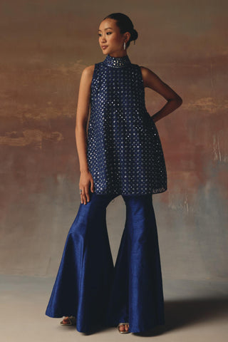 Blue A-Line Top Set for Contemporary Festive Wear by Twenty Nine