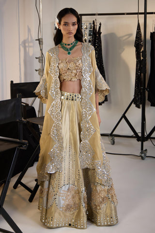 Lehenga Set for Indian Weddings – Gold Banarasi Brocade by Twenty Nine