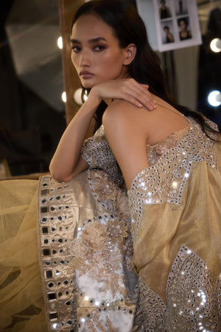 Lehenga Set for Indian Weddings – Gold Banarasi Brocade by Twenty Nine