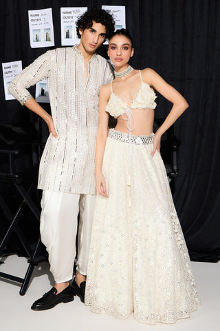 Kurta Set for Indian Weddings – Ivory Cowl by Twenty Nine