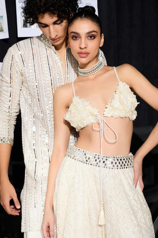 Kurta Set for Indian Weddings – Ivory Cowl by Twenty Nine