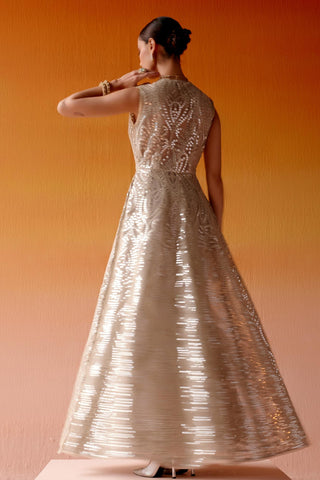 Aaina Jacket Set for Indian Wedding – Silver Metallic Style by Twenty Nine