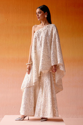 Aaina Sharara Set for Indian Wedding – Ivory Floral Style by Twenty Nine